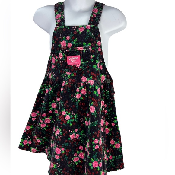 OshKosh B'gosh Other - Vintage OshKosh B’Gosh Roses Floral Jumper Dress corduroy pink flowers Size 4T